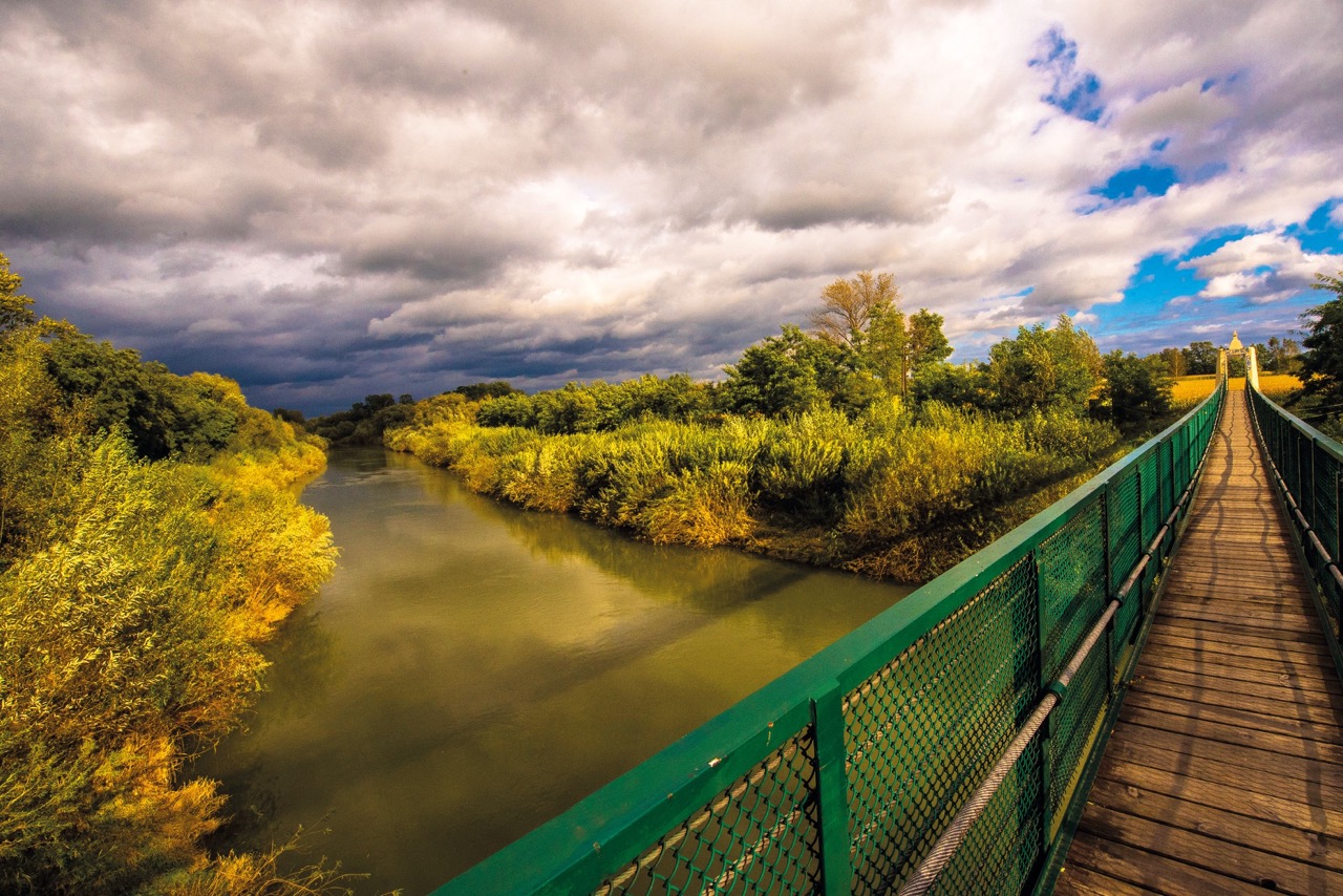 widok na rzekę z mostu